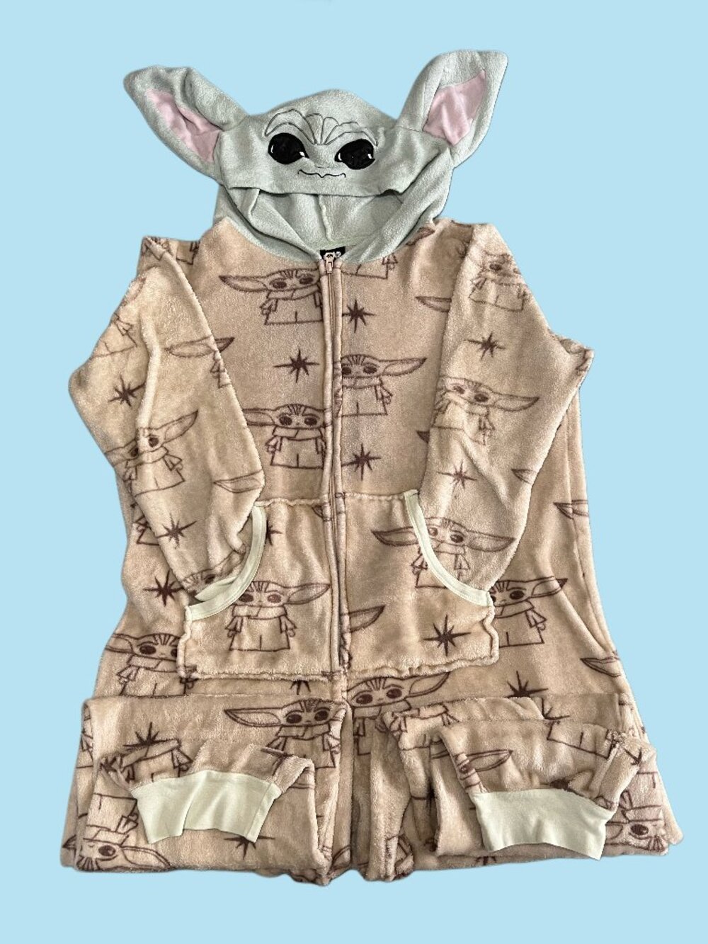 Star Wars Grogu Baby Yoda Adult Onesie with Hood (L 12-14)